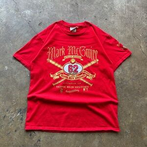 Men's Large Vintage 1998 Cardinals Mark McGuire Lee Spprt Graphic T-Shirt